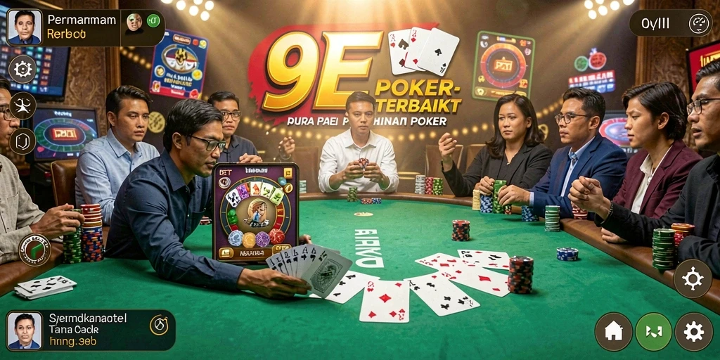 Gameplay poker seru dan mendebarkan di 9ET.
