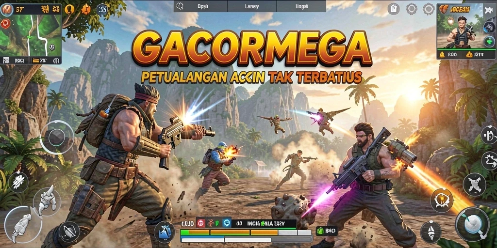 Gameplay GACORMEGA yang mendebarkan dengan aksi intens.
