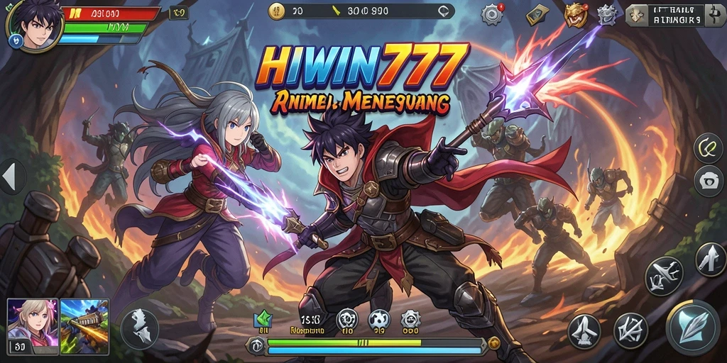 Tampilan gameplay HIWIN777 dengan karakter Anime yang dinamis.