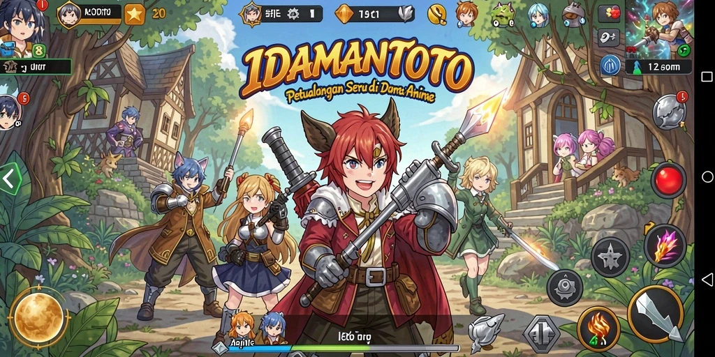 Tampilan aksi seru dari gameplay IDAMANTOTO yang penuh warna.