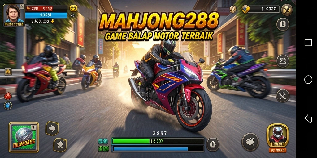 Gameplay seru dan mendebarkan di MAHJONG288 dengan balapan motor.