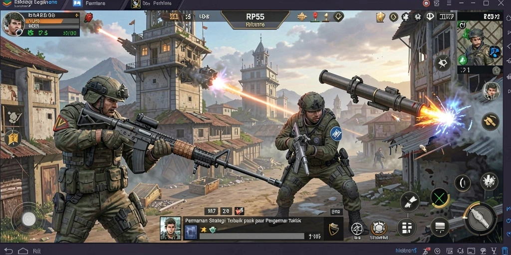 Tampilan gameplay menegangkan dalam RP55 dengan strategi yang mendalam.