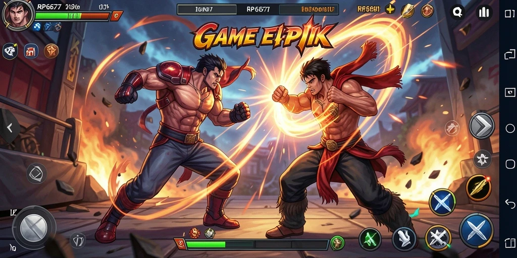 Tampilan gameplay <strong>RP6677</strong> yang menegangkan saat pertarungan berlangsung.