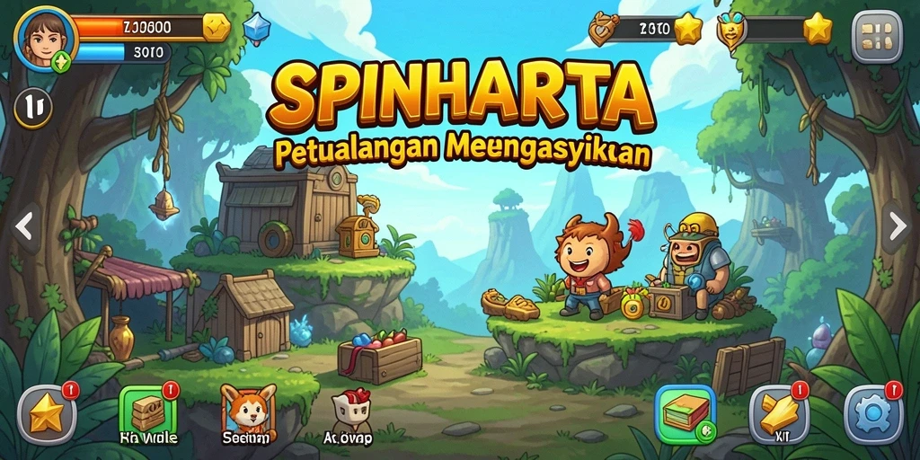 Tampilan gameplay SPINHARTA yang menyenangkan dan menarik.