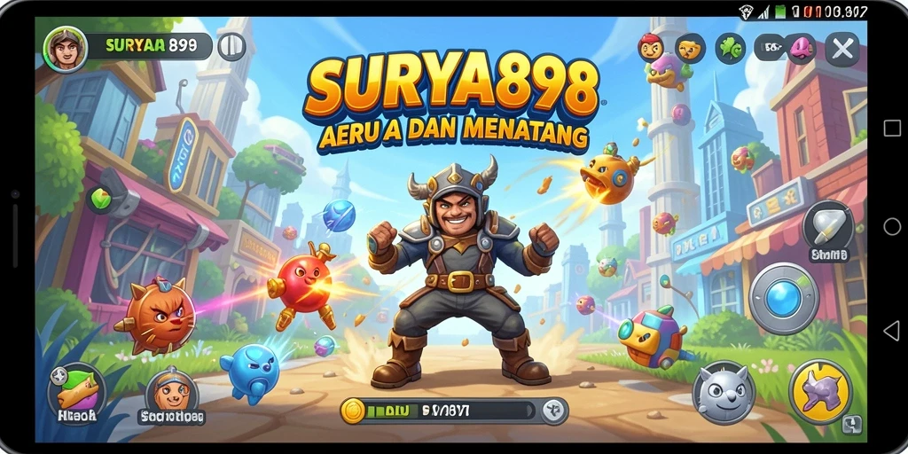 Screenshot utama SURYA898 menampilkan aksi seru dalam gameplay Arcade.
