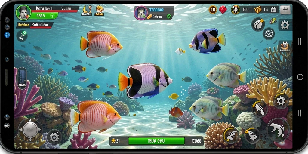 Tampilan gameplay menembak ikan yang seru dan menantang.