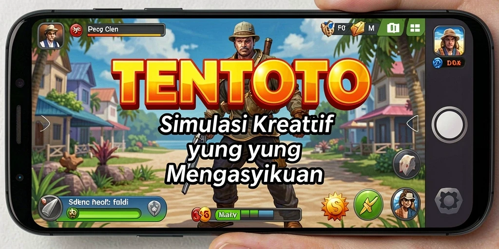 Screenshot TENTOTO menunjukkan gameplay yang menarik dan lingkungan penuh warna.